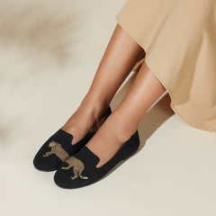 Round-Toe Embroidered Loafers (Audrey)