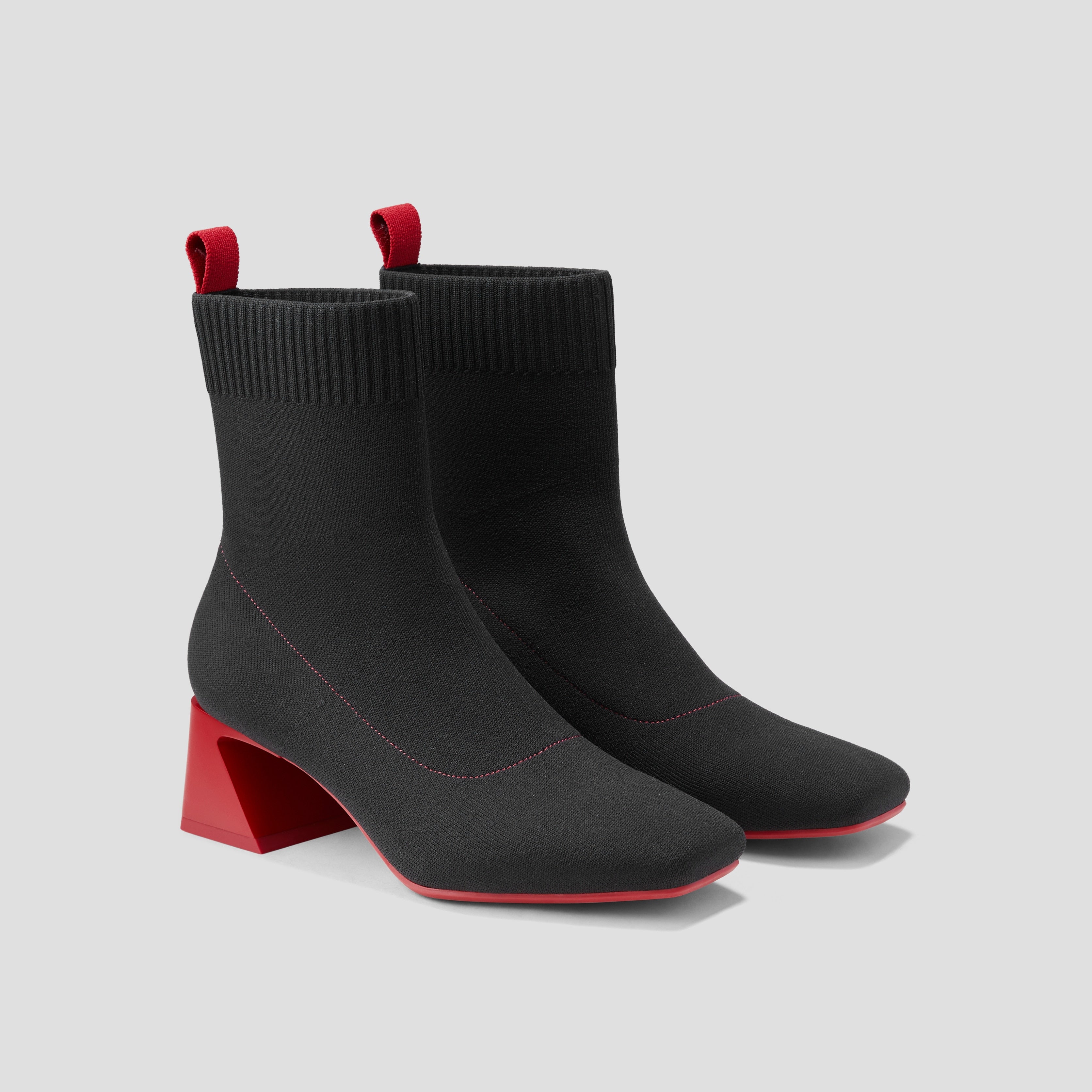 Square-Toe Water-Repellent Block Heeled Boots (Regina Pro)