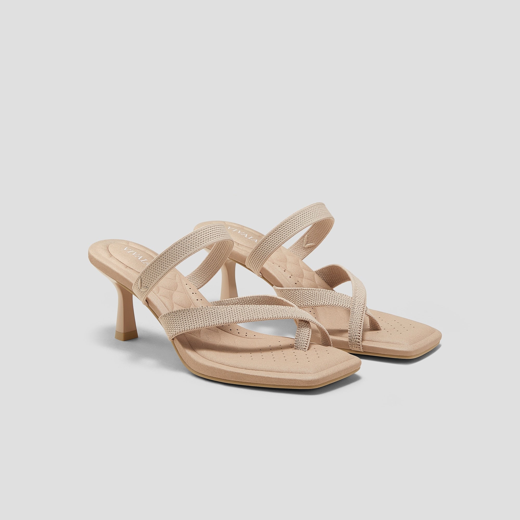 Square-Toe Mid Heel Strappy Sandals (Alina)