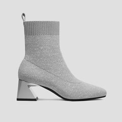 Square-Toe Water-Repellent Block Heeled Boots (Regina Pro)