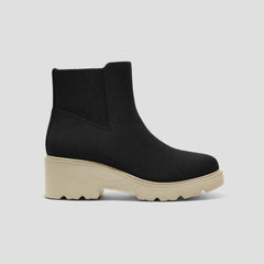 Round-Toe Chunky Platform Travel Boots (Everly)