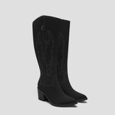 Pointed-Toe Western Knee-High Boots (Willow)