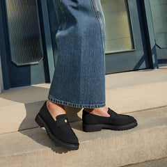 Round-Toe Platform Chunky Heel Loafers (Francesca)