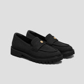 Round-Toe Platform Chunky Heel Loafers (Francesca)