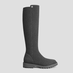 Round-Toe Stretchy Wool Knee-High Boots (Filipa)