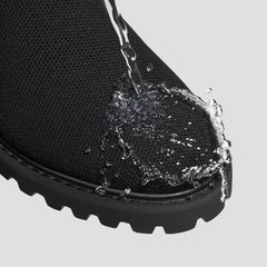 Round-Toe Lug Sole Wool Ankle Boots (Flora)