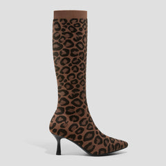 Pointed-Toe Knee-High Heel Boots (Abby)