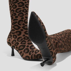 Pointed-Toe Knee-High Heel Boots (Abby)