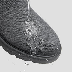 Round-Toe Knee-High Wool Wedge Boots (Eduarda)