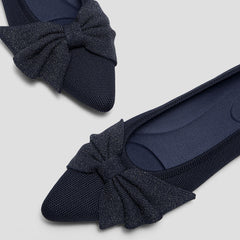 Pointed-Toe Bow Flats (Azura)