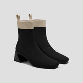 Square-Toe Water-Repellent Block Heeled Boots (Regina Pro)