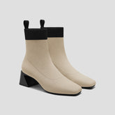 Square-Toe Water-Repellent Block Heeled Boots (Regina Pro)