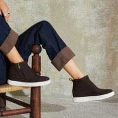 Round-Toe Hidden Wedge Sneakers (Casey)