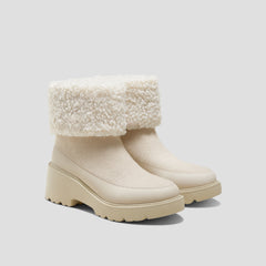 Faux Fur Platform Chunky Wedge Boots(Elaine)