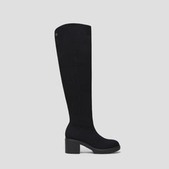 Fold-Over Square-Toe Knee-High Boots (Gia)