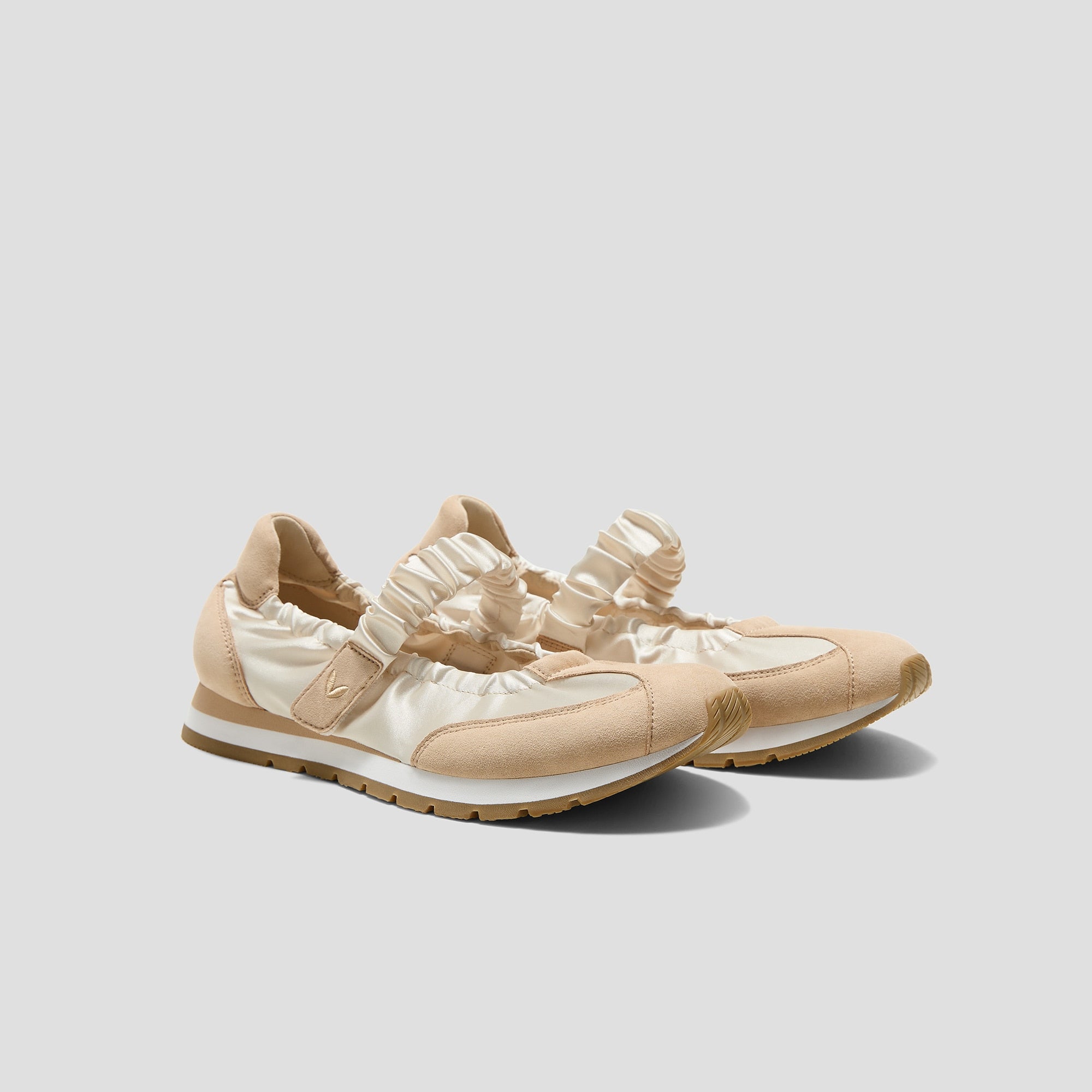 Round-Toe Satin Mary Janes (Ayla)
