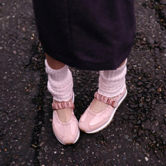 Round-Toe Satin Mary Janes (Ayla)