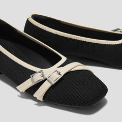 Square-Toe Margot Crisscross Flats (Marah)