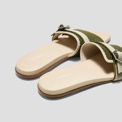 Square-Toe Flat Sandals (Delia)