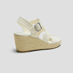 Round-Toe Slingback Wedge Sandals (Skyler)