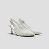 Pointed-Toe Lace Reborn™ Slingback Heels (Addison)