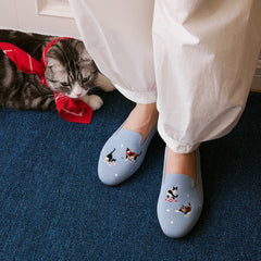 Round-Toe Embroidered Loafers (Audrey)