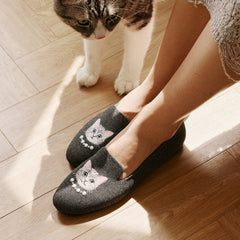 Round-Toe Embroidered Loafers (Audrey)