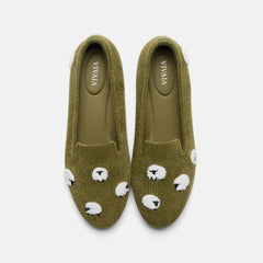 Round-Toe Embroidered Loafers (Audrey)