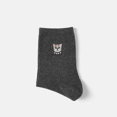 1 Pair Animal Jacquard Crew Socks (Aubrey)