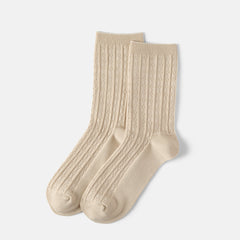 3-Pair Ribbed Texture Crew Socks (Vincie)
