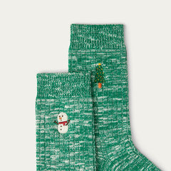 2 Pairs Holiday Socks - Snowman & Tree