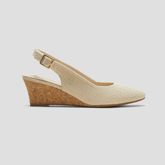 Almond-Toe Slingback Wedge Sandals (Tamia Slingback Wedge Pro)