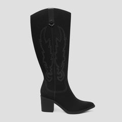 Pointed-Toe Western Knee-High Boots (Willow)
