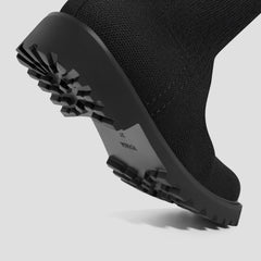 Round-Toe Lug Sole Wool Ankle Boots (Flora)