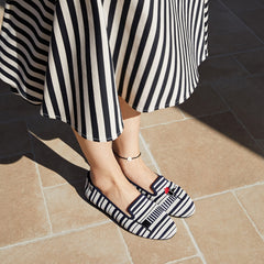 Round-Toe Embroidered Loafers (Audrey)