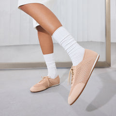 Round-Toe Lace-Up Mesh Sneakers (Yara)