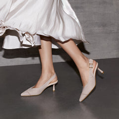 Pointed-Toe Slingback Heels (Addison)