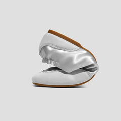 Square-Toe Lace-Up Satin Sneakerina (Cristina)