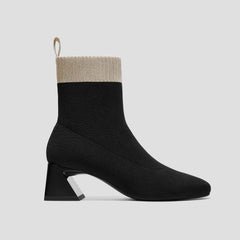Square-Toe Water-Repellent Block Heeled Boots (Regina Pro)