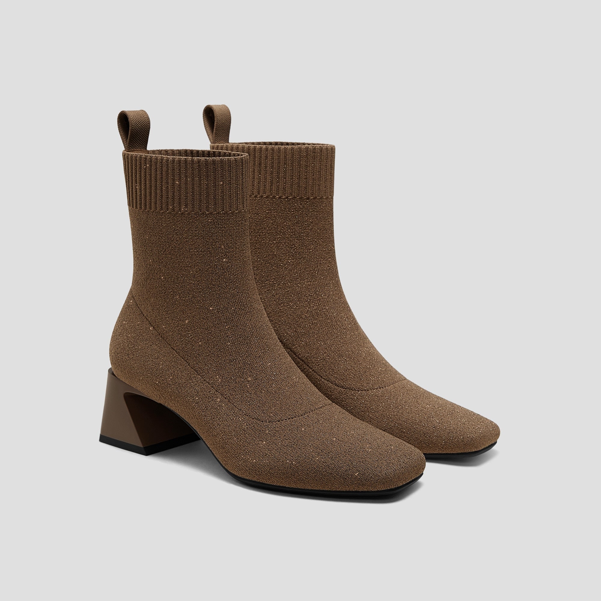 Square-Toe Water-Repellent Block Heeled Boots (Regina Pro)