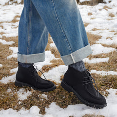 Round-Toe Lug Sole Ankle Boots (Francis)