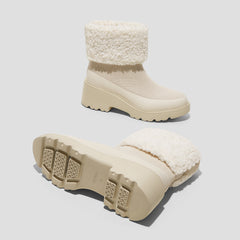 Faux Fur Platform Chunky Wedge Boots（Elaine）