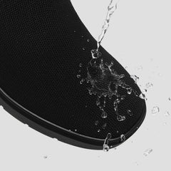 Square-Toe Water-Repellent Heeled Boots (Gisella)