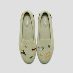 Round-Toe Embroidered Loafers (Audrey)