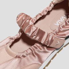 Round-Toe Satin Mary Janes (Ayla)