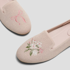 Round-Toe Embroidered Loafers (Audrey)