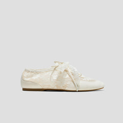 Square-Toe Lace-Up Sneakerinas (Cristina)
