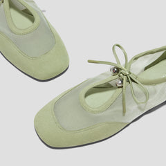 Square-Toe Organza Sneakerinas (Ciara)