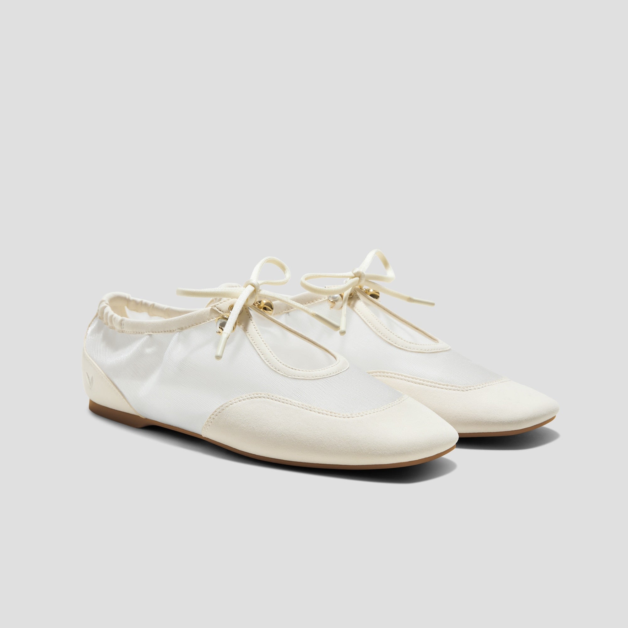 Square-Toe Organza Sneakerinas (Ciara)