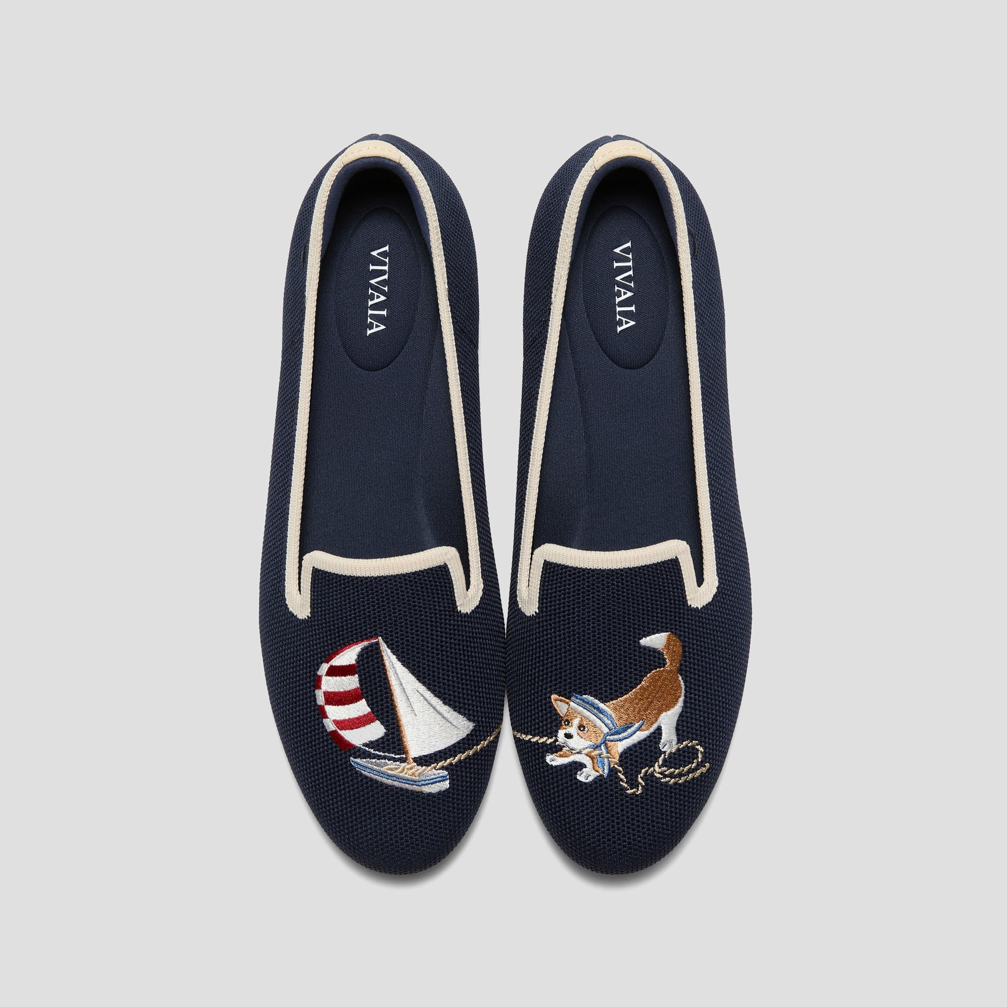 Round-Toe Embroidered Loafers (Audrey)